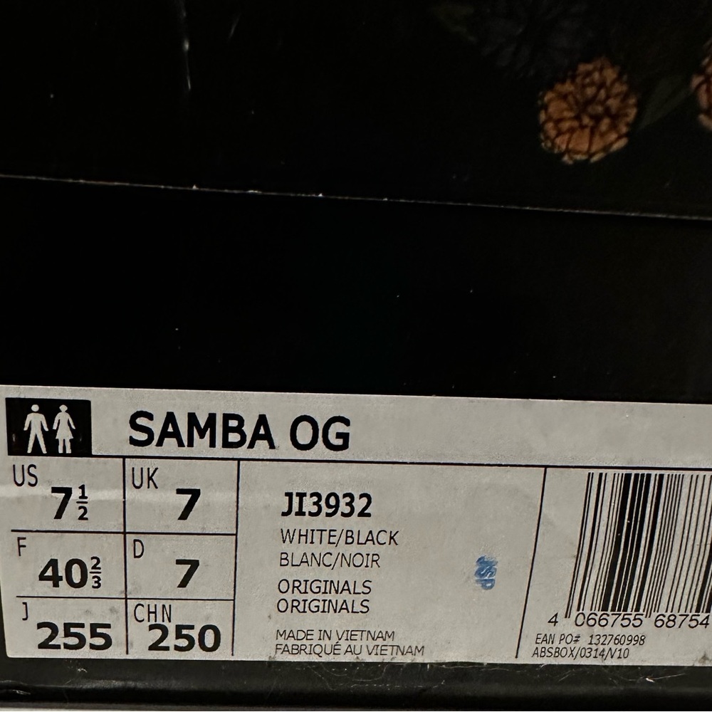 adidas Samba Black and White Sneakers - Picture 8 of 10